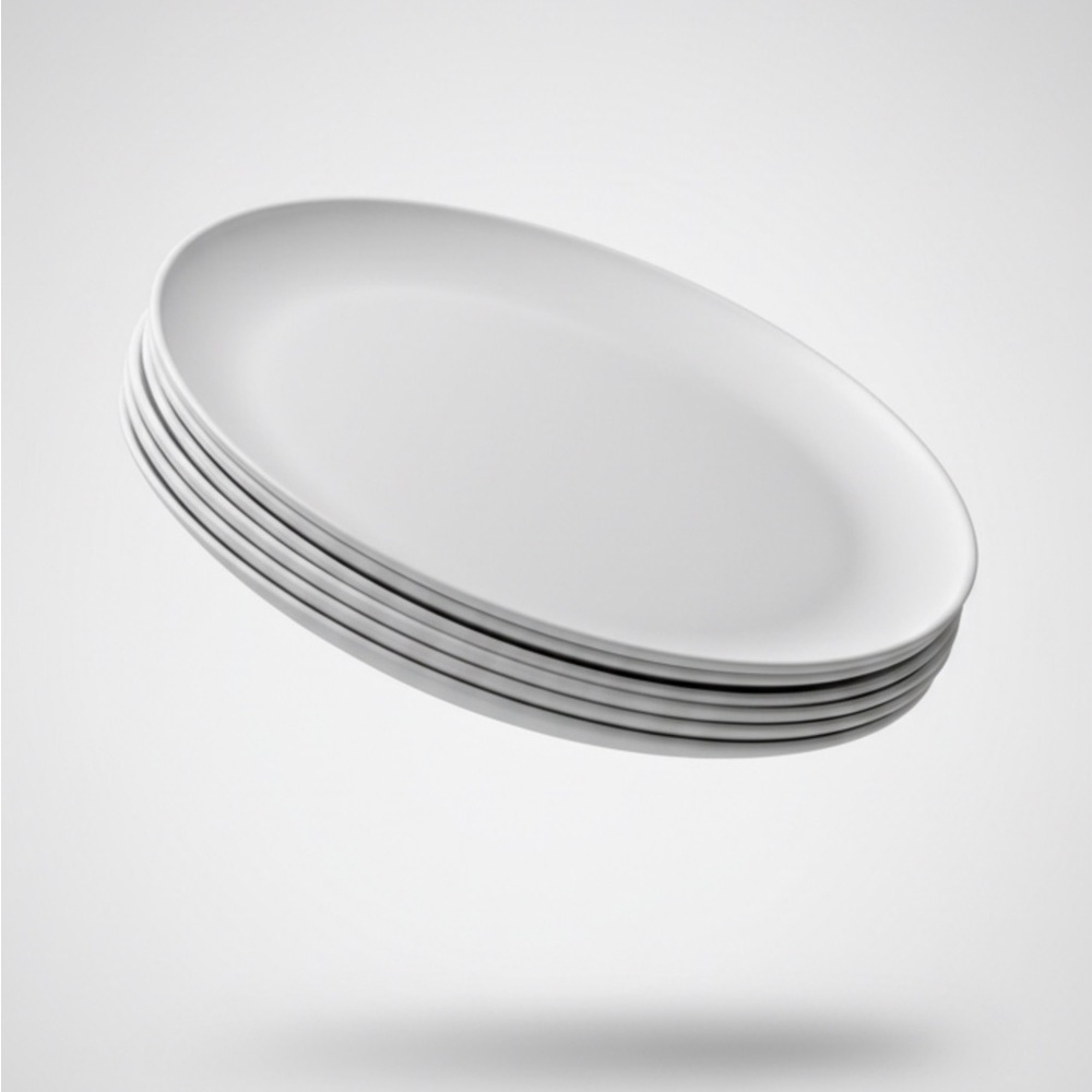 White Plastic Dinner Plate Set